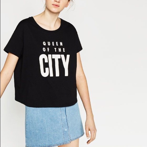 NWT ZARA black printed tee. - Picture 3 of 4